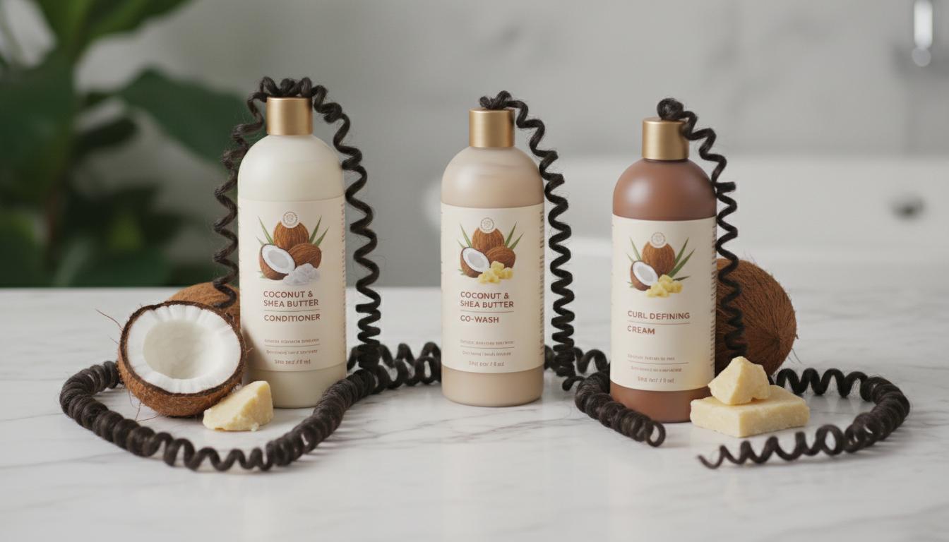 Vegan conditioners for curly hair with coconut and botanicals