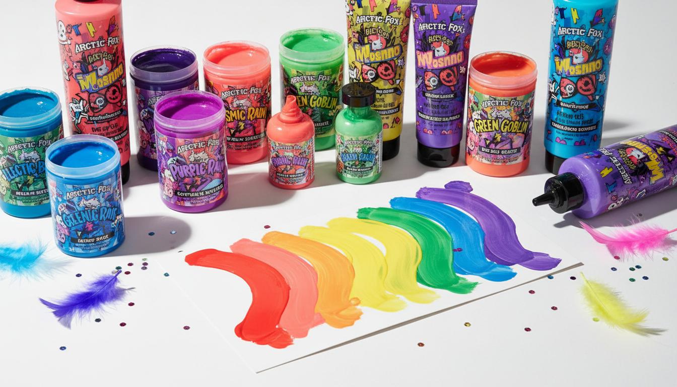 Vegan semi-permanent hair dyes in rainbow colors